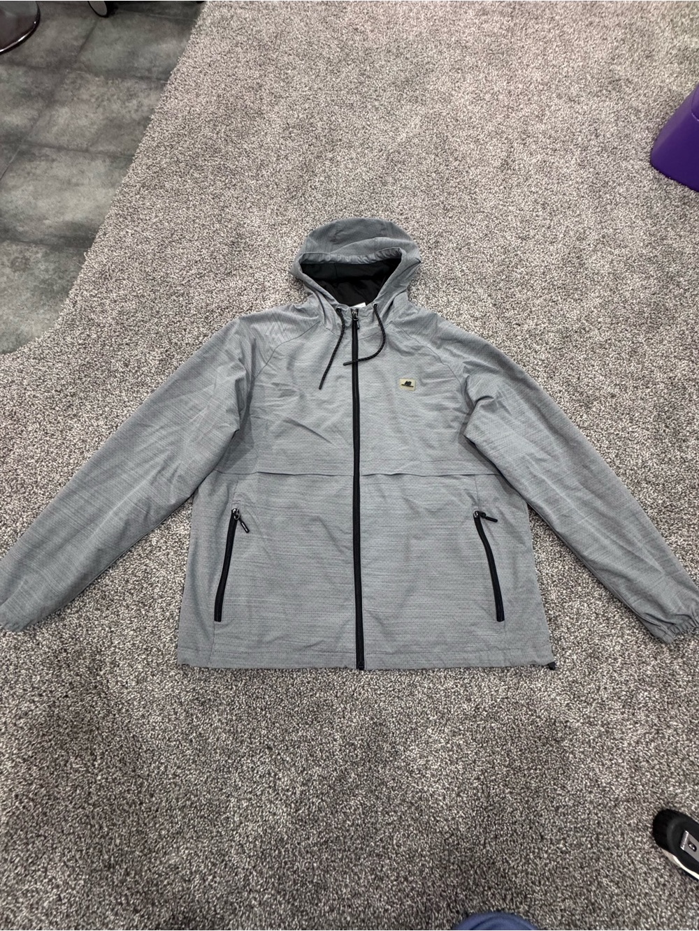 New Balance Men's Light Gray Hooded Windbreaker